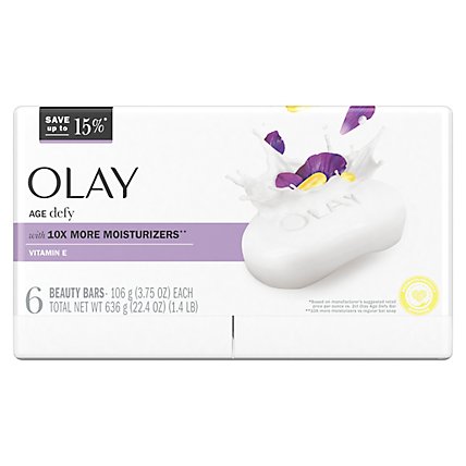 Olay Age Defying Bar Soap with Vitamin E and Vitamin B3 Complex - 6-3.75 Oz - Image 1
