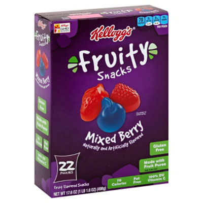  Kelloggs Fruit Flavored Snacks Fruity Snacks Mixed Berry 22 Count - 17.6 Oz 