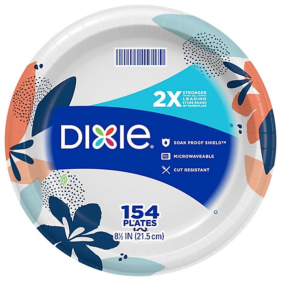 Dixie Everyday Paper Plates Printed 8 1/2 Inch - 154 Count