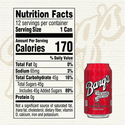 Barqs Soda Pop Red Creme Soda - 12-12 Fl. Oz. - Image 3