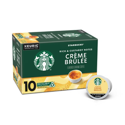 Starbucks 100% Arabica Naturally Flavored Creme Brulee K Cup Coffee Pods Box 10 Count - Each - Image 1