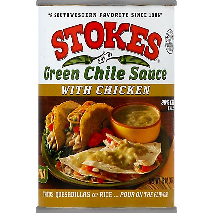 Stokes Green Chile Sauce With Chicken Mild Can - 15 Oz - Image 2
