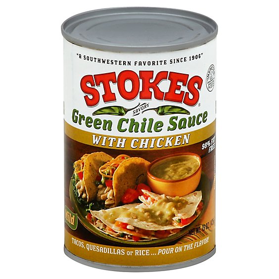Stokes Green Chile Sauce With Chicken Mild Can - 15 Oz