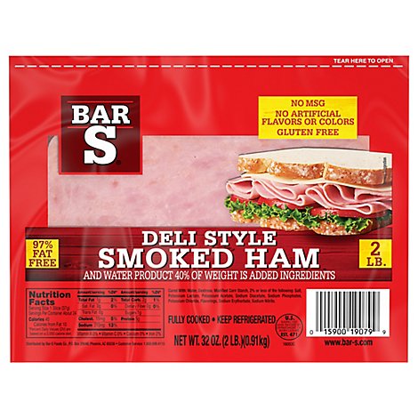 Bar-S Ham Deli Style Smoked Family Pack - 32 Oz