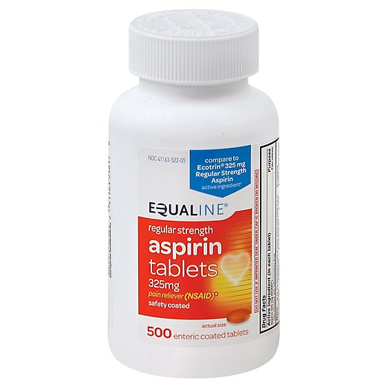 Signature Care Aspirin Pain Reliever 325mg NSAID Enteric Coated Tablet - 500 Count