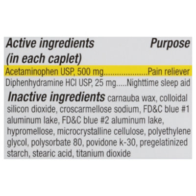 Signature Select/Care Pain Relief PM Caplet Acetaminophen 500mg Extra Strength Aspirin Free - 24 Count - Image 5