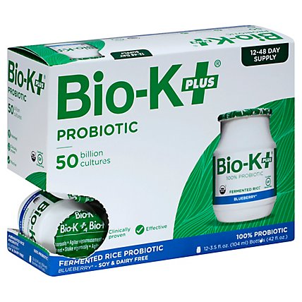 Bio-K Plus Probiotic Organic Fermented Rice Bottles - 12-3.5 Oz - Image 1