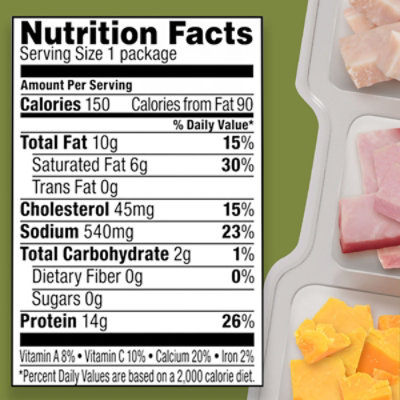 P3 Portable Ham & Cheddar Cheese Protein Snack Pack with Turkey Tray - 2.3 Oz - Image 5