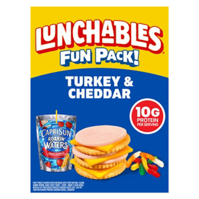 Lunchables Turkey & Reduced Fat Cheddar Cracker Stackers w/ Gummy Worms & Capri Sun 100% Juice - 9.2 Oz - Image 1