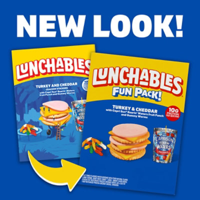 Lunchables Turkey & Reduced Fat Cheddar Cracker Stackers w/ Gummy Worms & Capri Sun 100% Juice - 9.2 Oz - Image 3