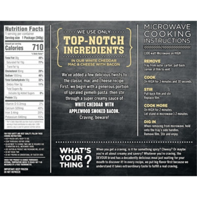 DEVOUR White Cheddar Mac & Cheese with Smoked Bacon Frozen Meal - 12 Oz - Image 5