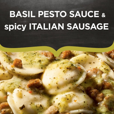 DEVOUR Pesto Ravioli with Spicy Italian Sausage & Classic Basil Frozen Meal Box - 12 Oz - Image 3