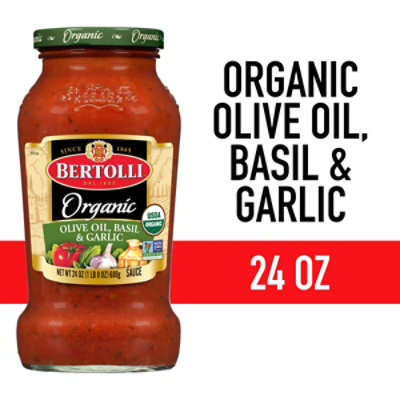 Bertolli Organic Olive Oil Basil and Garlic Sauce - 24 Oz - Image 1