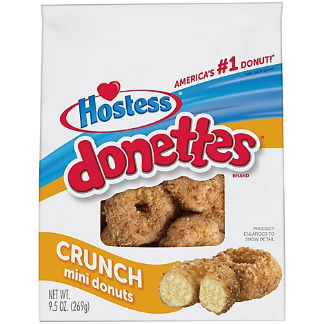 Hostess Donettes Crunch Mini Donuts Resealable Bag - 9.5 Oz