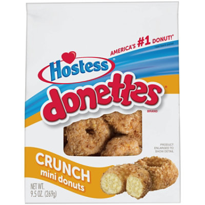 Hostess Donettes Mini Donuts Crunch - 9.5 Oz