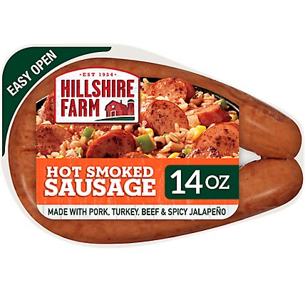 Hillshire Farm Smoked Sausage Hot - 14 Oz