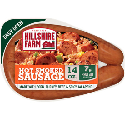 Hillshire Farm Smoked Sausage Hot - 14 Oz