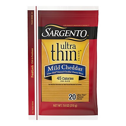 Sargento Cheese Slices Ultra Thin Mild Cheddar 20 Count - 7.60 Oz - Image 3