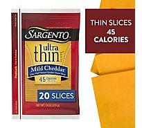 Sargento Cheese Slices Ultra Thin Mild Cheddar 20 Count - 7.60 Oz