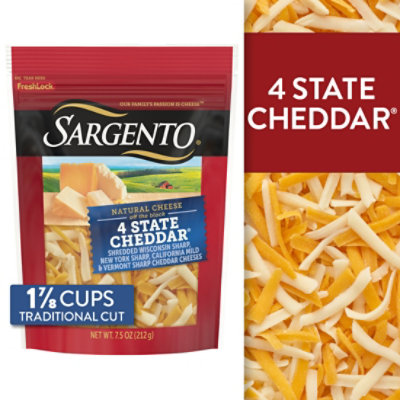 Sargento Cheese Shredded 4 Cheddar Blend - 7.5 Oz