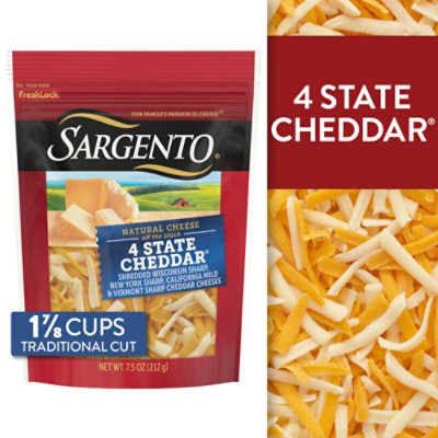 Sargento Shredded 4 State Cheddar Natural Cheese - 7.5 Oz - Image 1