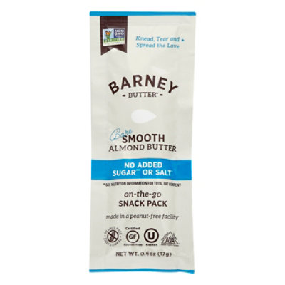 Barney Butter Almond Butter Bare Smooth No Added Sugar Or Salt Snack Pack - 0.6 Oz - Image 1