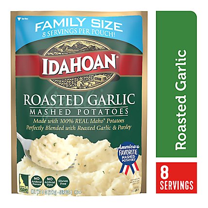 Idahoan Roasted Garlic Mashed Potatoes Family Size Pouch - 8 Oz - Image 1