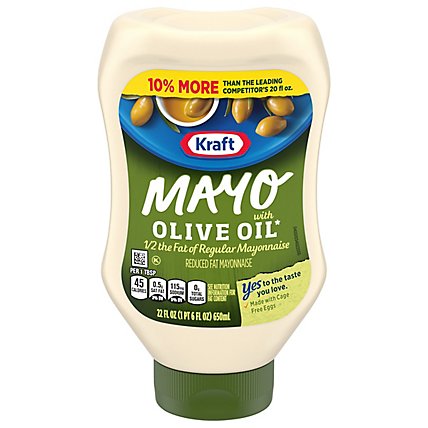 Kraft Mayo with Olive Oil Reduced Fat Mayonnaise Bottle - 22 Fl. Oz. - Image 1