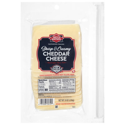 Dietz & Watson C-Sharp White Cheddar Cheese Pre-Sliced - 8 Oz - Image 1
