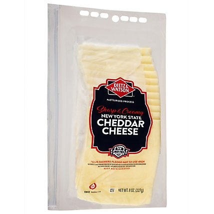 Dietz & Watson C-Sharp White Cheddar Cheese Pre-Sliced - 8 Oz - Image 1