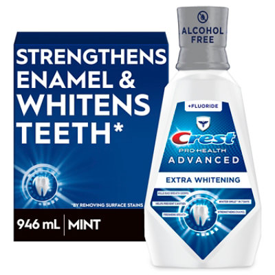 Crest Pro Health Advanced Alcohol Free Extra Whitening Energizing Mint Mouthwash - 32 Fl. Oz. - Image 1