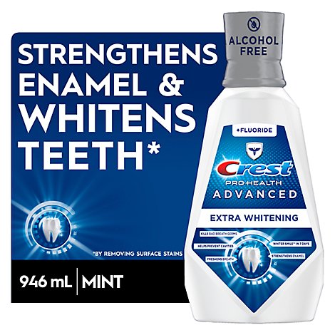 Crest Pro Health Advanced Mouthwash Alcohol Free Extra Whitening - 32 Fl. Oz.