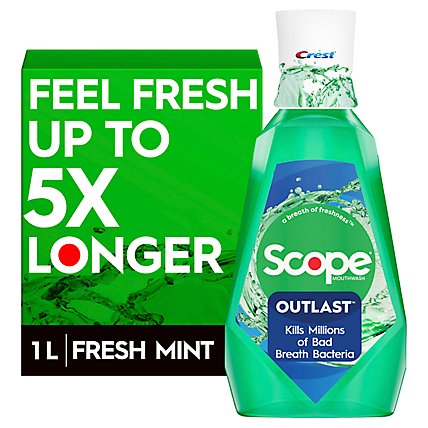 Crest Scope Outlast Mouthwash Fresh Mint - 1 Liter - Image 2