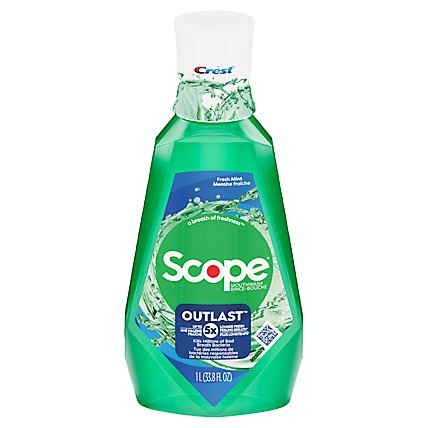 Crest Scope Outlast Mouthwash Fresh Mint - 1 Liter - Image 1