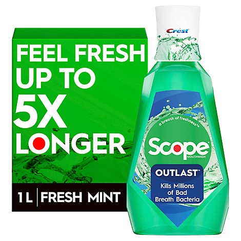 Crest Scope Outlast Mouthwash Fresh Mint - 1 Liter