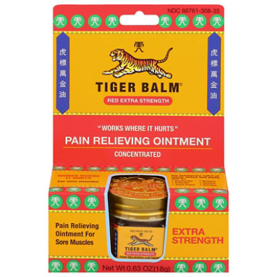 Tiger Balm Pain Relieving Ointment Concentrated Red Extra Strength - 0.63 Oz - Image 1