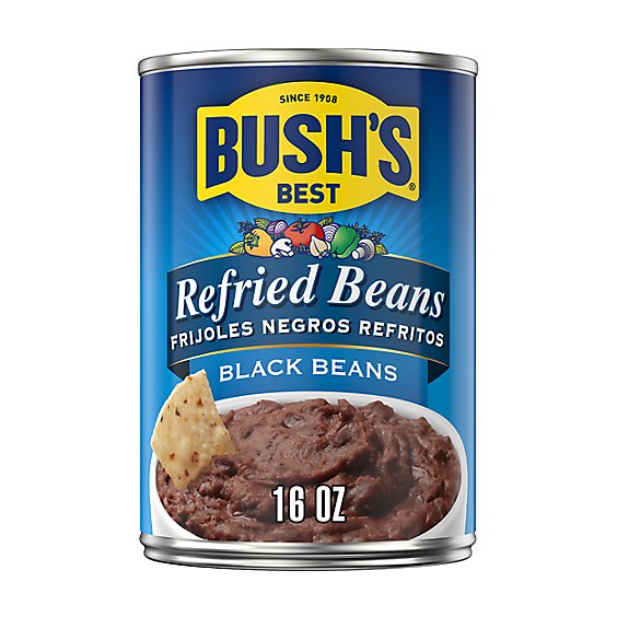 BUSH'S BEST Refried Black Beans - 16 Oz