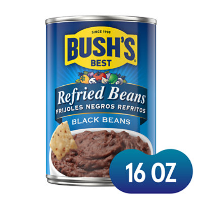 BUSH'S BEST Refried Black Beans - 16 Oz