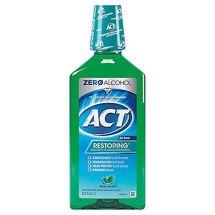 ACT Mouthwash Anticavity Fluoride Mint Burst - 33.8 Z - Image 1
