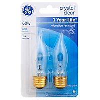 GE Light Bulbs Crystal Clear CA Type Ceiling Fan 60 Watts - 2 Count - Image 1