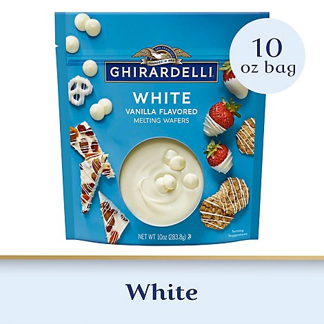 Ghirardelli White Vanilla Flavored Melting Wafers - 10 Oz
