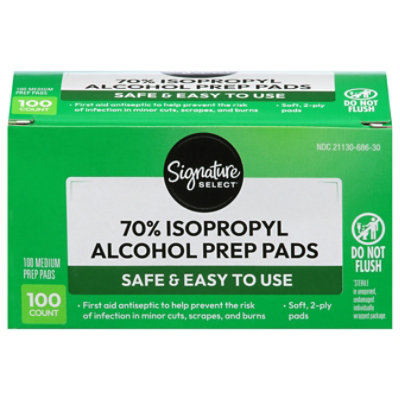 Signature Select/Care Prep Pads Alcohol Isopropyl 70% - 100 Count - Image 4