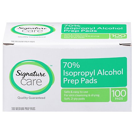 Signature Care Prep Pads Alcohol Isopropyl 70% - 100 Count - Image 2
