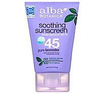 Alba Botanica SPF 45 Pure Lavender Smoothing Sunscreen - 4.0 Oz