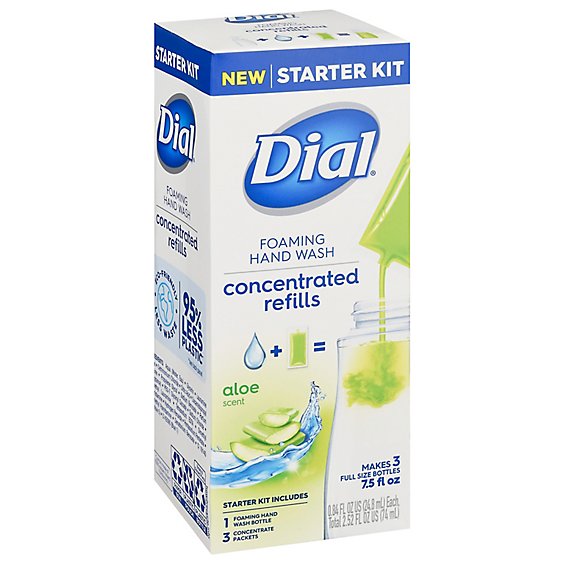Dial Concentrated Aloe-Scented Foaming Hand Wash - 3 Count Starter Kit