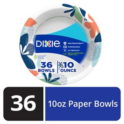 Dixie Everyday Paper Bowls Printed 10 Ounce - 36 Count