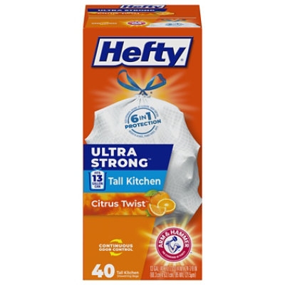 Hefty Trash Bag Drawstring Ultra Strong Tall Citrus Twist