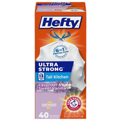 Hefty Trash Bag Tall Drawstring Ultra Strong Lavender & Sweet Vanilla