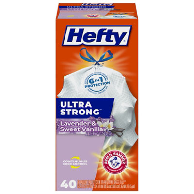 Hefty Trash Bag Tall Drawstring Ultra Strong Lavender & Sweet Vanilla - 40 Count - Image 3