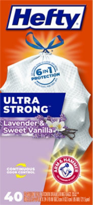 Hefty Trash Bag Tall Drawstring Ultra Strong Lavender & Sweet Vanilla - 40 Count - Image 4